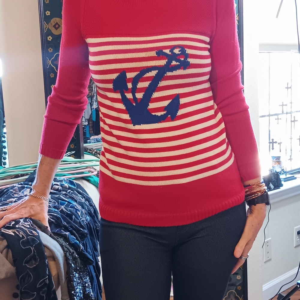 Talbots Bold Red Knit Top